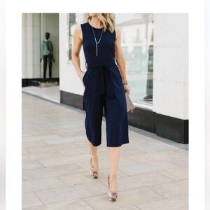 Bishop and Young women’s tie front cropped jumpsuit, stretchy, size XS